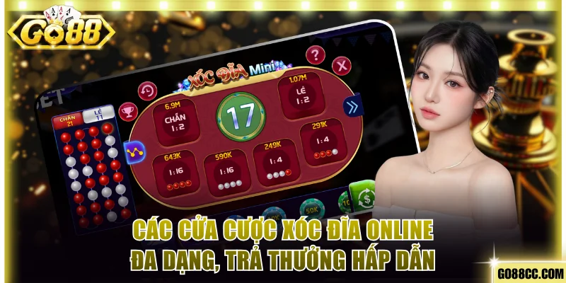 Các cửa cược Xóc đĩa online đa dạng, trả thưởng hấp dẫn