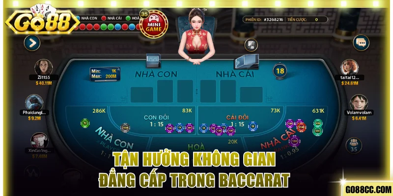Tận hưởng không gian đẳng cấp trong Baccarat 